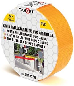 TARGET - Cinta Reflectante Amarilla - Adhesiva | Señalización y Marcaje de Objetos y Espacios. Cinta de Seguridad (33M x 50mm)
