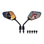 Motobiker 1Pair Heavy Duty Motorcycle Rear View Side Mirrors-8mm 10mm Clockwise Threaded Mounting Bolt-Fits Compatible with Kawasaki, Suzuki, Honda, Victory and More