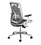 NXTGEN MISURAA Imported Xenon Mid Back Ergonomic Chair with Advanced Synchro Tilt Mechanism, Mesh Seat and Back, Adjustable Seat Depth, Lumbar Support and Arms (Grey and White)