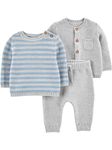 Simple Joys by Carter's Unisex Babies' 3-Piece Sweater Set, Light Grey Heather, Newborn