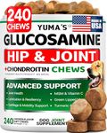 Glucosamine for Dogs - 240 Chews - Hip and Joint Supplement for Dogs with Chondroitin, MSM & Turmeric - Joint Pain Relief for Senior Dogs - All Breeds - Mobility Support - Value Pack - Made in USA