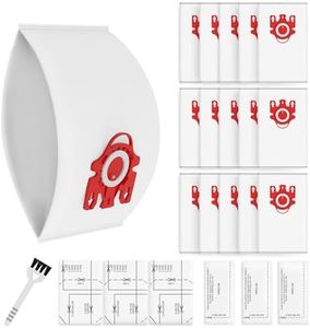 3D Airclean Dust Bags Replacement for Miele FJM Vacuum Compact C2 Compact C1 Complete C1 S241 S290 S300i S500 S700 S4 S6 Series (Pack of 15) with 3 Motor Protection Filters 3 Air.Clean Filters
