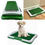 TUGDI Dog Toilet Mat for Dogs & Puppies, Reusable Artificial Grass Potty Training Pad with 3-Layer System, Indoor Outdoor Pet Toilet Trainer, Easy Clean Portable Puppy Potty Tray (46 x 31 x 5 cm)