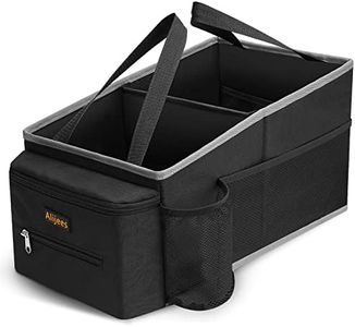 Car Organizer and Storage for Front Back Seat and Floor, Alijees Car Caddy Road Trip Essentials Kids, Automotive Travel Accessories Organization with Cup Holders, Tissue Box, Mesh Pockets