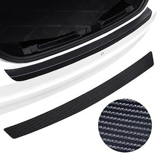 Rear Bumper Guard Protector for Car, Universal Carbon Fiber Scratch-Resistant Non-Slip Trunk Door Entry Sill Protector for (47.24 * 3.14)