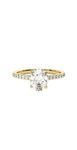 Saasvi Jewels 925 Sterling Silver Gold Plated Oval Brilliant Diamond Zirconia Solitaire Ring For Women & Girls (yellow gold, 16)