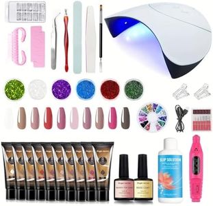 Finger Secret Poly Nail Gel Kit - Professional Nail Art Set with 10 Colors, UV/LED Lamp, Nail Tools & Accessories | Long-Lasting, Non-Toxic Gel Polish for Salon-Quality Manicures at Home
