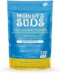 Molly's Suds 2-in-1 Original Laundry Powder with Oxygen Brightener Boost | Natural Laundry Detergent & Stain Remover | Peppermint with Hint of Lemon, 120 Loads