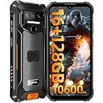 OUKITEL WP23 PRO Rugged Smartphone - 16GB RAM+128GB ROM 10600mAh Mobile Phones, 6,52" HD+ Display Android 13 Phone, 13MP+5MP Camera, IP68 Waterproof Phone Unlocked/Dual SIM 4G/NFC/OTG/GPS - ORANGE