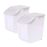 MXCELL 2Pcs Dog Food Storage Container 30 Lbs with Scoop,Large Airtight Dog Food Bin Pet Food Storage Box Dry Pet Food Storage Container(Gray)