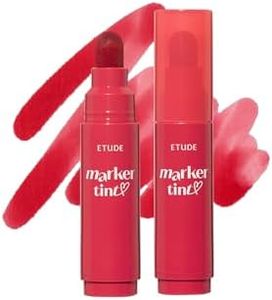 ETUDE Dear Darling Marker Tint #1 Raspberry Pop (5g) | Hydrating & Long Lasting Lip Stain | High Pigmented Lip Maker with Easy Drawing Tip | Korean Daily Lip Tint, Korean Makeup, Kbeauty