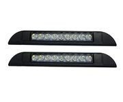 Raycharm 10" RV Camper LED Awning Porch Utility Light Fixture, 40° Down Angle Beam, 6000K Cool-White Super Bright, 12V/24V DC, High Light-Output Low Ampere Draw, Plastic Housing Black Finish, 2-Pack