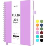 RETTACY B5 Wirebound Notebooks Colorful Spiral Notebooks 150 sheets/300 pages for Writing,100gsm College-Ruled Paper, PVC Hardcover, for Women Men Work Office School,19 x 25 cm - Purple