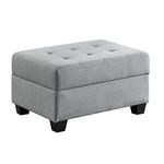 Lexicon Gracelyn Fabric Storage Ottoman, Light Gray