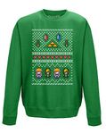 Brand88 Hyrule Christmas, Adults Sweatshirt - Kelly Green XL