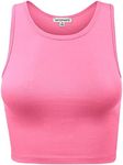 HATOPANTS Women's Cotton Activewear Exercise Fitness Shirts Sports Tank Tops, 911-candy Pink, Large