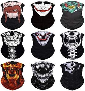 JOEYOUNG Headwear, Bandana Neck Gaiter Face Cover Mask Scarf Balaclava pack of 9