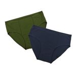 Pristine Life | Incontinence Protective Underwear For Men | Wash & Reuse | Absorbs Light Urine Leaks | Anti Bacterial, Hygienic & Leakproof | Comfy Cotton | Pack Of 2 | Olive Green & Navy Blue | 2XL