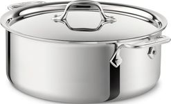 All-Clad 4506 Stainless Steel Tri-Ply Bonded Dishwasher Safe Stockpot with Lid/Cookware, 6-Quart, Silver