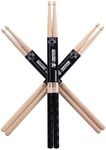 TENTOTEN Drum Sticks 3 Pairs Classic 5A Drumsticks, America Maple Wood Drumsticks for Drums Adults Kids and Beginners with ANTI-SLIP Handles