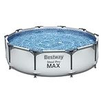 Bestway Steel Pro Max | Round Frame Swimming Pool with Filter Pump, Above Ground Frame Pools, Grey, 10’