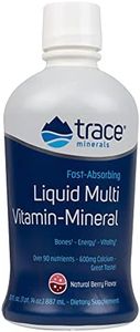 Trace Minerals | Liquid Multi Vitamin-Mineral | B Vitamins, Antioxidants, Full Spectrum Ionic Daily Energy | Supports Hair, Skin, & Nails | Natural Berry | 30 Servings, 30 fl oz