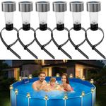 YumSur Solar Pool Lights for Framed Above Ground Pools,6PCS Outdoor Framed Swimming Pool Accessories Night Lights,Garden Fence Outdoor Lighting Decor (Style 2)