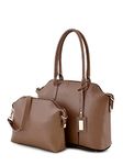 MARK & KEITH Women's PU Combo Handbag(A handbag a Small Sling Bag a wallet and a card holder) (Brown)