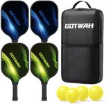 Pickleball Paddles Set of 4 GOTWAH Outdoor Pickleball Rackets Set Lightweight Racquets Fiberglass Pickle Ball Raquette Gift with Cushioned Grip for Adults Beginners Intermediate Player Elders Friendly