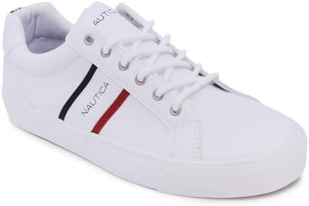 Nautica Men's Avary Casual Lace-Up Shoe,Classic Low Top Loafer, Fashion Sneaker-White-11