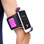 HANZIUP Running Armband iPhone Xs Max XR X 8 7 6S Plus Samsung Galaxy S9 S8 Note 8 Google&More,Adjustable One-Hand Quick Lock Phone (w/CASE ON) Holder+Card Slot Hiking Cycling Climbing (Rose)