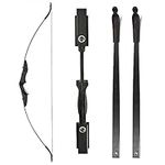 Huntingdoor 57" Takedown Recurve Bow Double Arrow Rest Design,Black Longbow for Right Hand & Left Hand Archer,Archery Hunting Bow for Beginner Training Shooting Target Practice