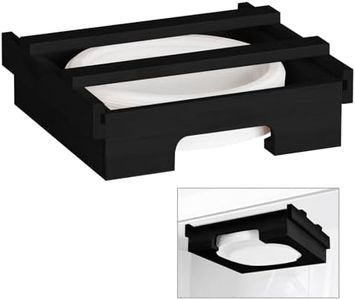 Paper Plate Dispenser,10-inch Bamboo Paper Plate Dispenser Under Cabinet, Kitchen Counter Vertical Paper Plate Holder Organizer Countertop Caddy Black