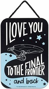 Open Road Brands Star Trek I Love You to The Final Frontier Hanging Wood Wall Decor - Vintage Star Trek Sign - Great Gift Idea