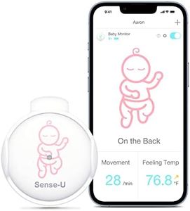 Sense-U Smart Baby Monitor with Real-time Notifications of No Abdominal Movement, Rollover, High/Low Feeling Temperatures, on Smartphone, Pink