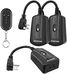 DEWENWILS Outdoor Wireless Remote Control Outlet Kit, Waterproof Electrical Plug for Indoor Outdoor Lights, Separately Controlled 3 Pack Receivers, 100 Feet RF Signal, UL Listed