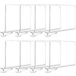 Hiziwimi 8PCS Clear Acrylic Shelf Dividers, Multi-Functional Shelf Separator, Adjustable Clothing Organizer, Transparent Organizer for Storage, Wood Closet, Kitchen and Office Shelves (Clear-8pc)