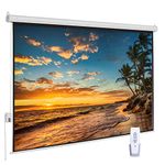 Auto Motorized Projector Screen with Remote Control, 120 inch, 4:3 Aspect Ratio, Wall/Ceiling Mounted Electric Movie Screen Wrinkle-Free, Great for Home Office Theater TV, Silver