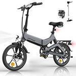 HITWAY Electric Bike 250W Foldable Pedal Assist E Bike with 7.8Ah Battery without accelerator, 16inch for Teenager and Adults