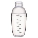 Bridge2shopping Acrylic Cocktail Shaker with Strainer Unbreakable, 500 ML