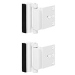 2 Pack Door Reinforcement Locks with 8 Screws, Withstand 800 Lbs Home Security Door Lock for Toddler, Childproof Door Lock (White)