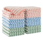 JOYMOOP Microfiber Cleaning Cloth, Absorbent Streak Free Lint Free Rags for Cleaning, Reusable and Washable Coral Velvet Dish Towels for Dish Drying Washing, 18 Pack - 10'' x 10''