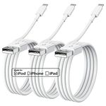 Kitminun 3Pack 3Ft Apple Charger Cable[Apple Mfi Certified] Apple Lightning To Usb Cable, Iphone Charging Cord 3 Foot For Apple Iphone 12/11 Pro/11/Xs Max/Xr/8/7/6S/6/5S/Se Ipad Original(1M)White