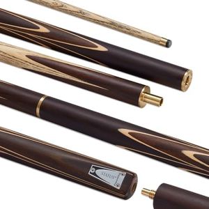 POWERGLIDE Status 3/4 Jointed Snooker Cue – Hand Spliced Ash Shaft & Rosewood Butt, Brass Joint, Pro Tip, 6” Extension – Professional Cue for Advanced & League Players