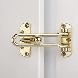 HASWARE Home Security Door Lock Swing Bar,Golden Alloy Anti-Theft Door Guard Latch for Front and Inside Door, Safety Childproof Reinforcement Door Stopper (Golden)