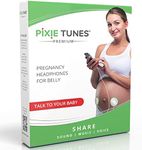 Pixie Tunes Premium Award-Winning Baby Bump Headphones; #1 Pregnancy Speakers to Play Music, Sound and Talk to Your Baby, White