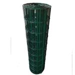 0.9mx25m Garden Decorative Fence Roll Wire Mesh Fencing Roll with 100mmx75mm Mesh Hole Heavy Duty Border PVC Coated Galvanised Steel Green