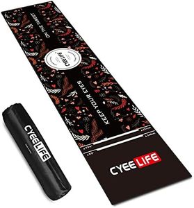 CyeeLife Dart Board Mat with Carrying Bag&Throw line for Steel and Soft Tip Darts Games with Start Lines