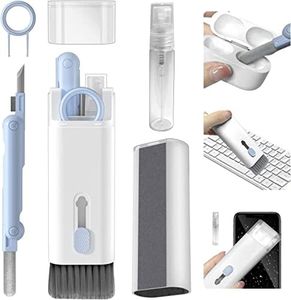EVOZA 7 in 1 Multi-Function Laptop Cleaning Brush/Keyboard Cleaning kit/Gadget Cleaning kit Gap Duster Key-Cap Puller for Laptop,Monitor,Keyboard and Earphones with Spray Bottle