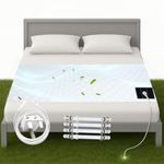 RIQINXIN Grounding Sheet Grounding Mat Earthing UK Conductive Bed Sheet with 10% Silver Fiber 90% Organic Cotton 68x132cm Sleep Therapy 15ft Cord Included Beige
